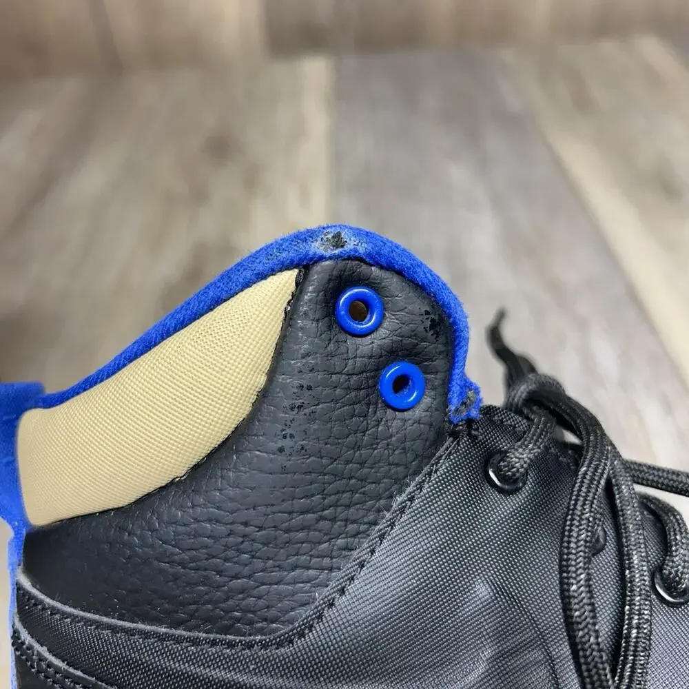 Nike Manoa LTR Boots Black Leather Blue Tan Youth US Size 3Y BQ5373-003 Shoes